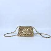 Sac à paillettes rétro brillant tissé à la main en acrylique perlé pour téléphone portable